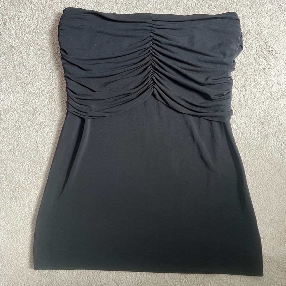 Escada Black Viscose Blend Ruched Braided Elastic Waist Edona Skirt Sz 40 (10) - Picture 3 of 4